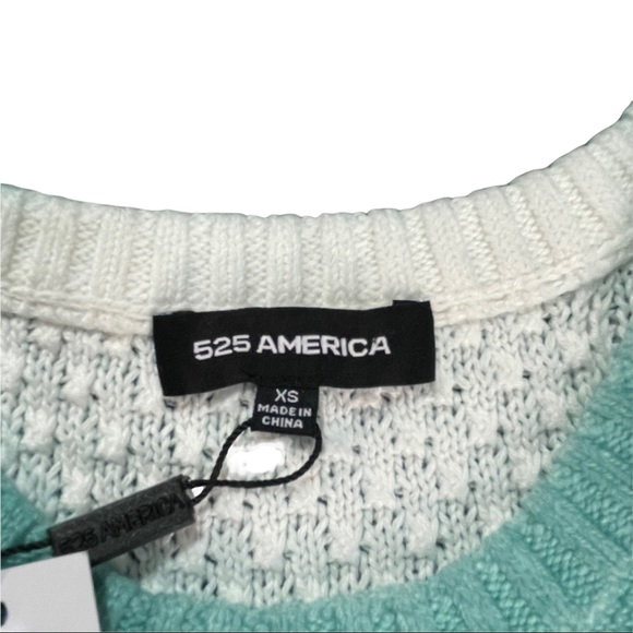 525 America Crystal Blue & Pink Color-Block Diamond-Knit Crewneck Tank NWT XS - Picture 4 of 10